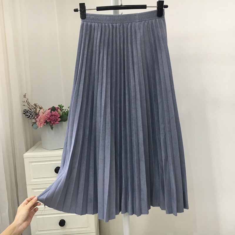 Chân váy lưng cao chất liệu co giãn thời trang mùa thu