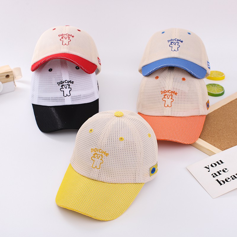 Mũ lưỡi tải họa tiết gấu hoạt hình dễ thương cho trẻ em