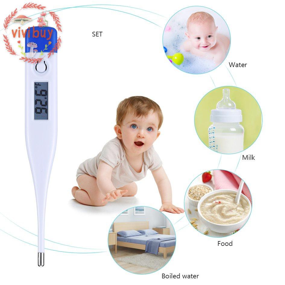 ✿vivi✿ 1 pcs Electronic thermometer Digital display lcd display Ming prompt and memory function measurement accuracy 