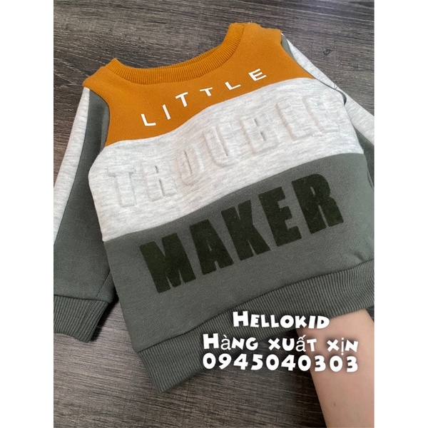 Bộ nỉ rêu chữ nổi cho bé