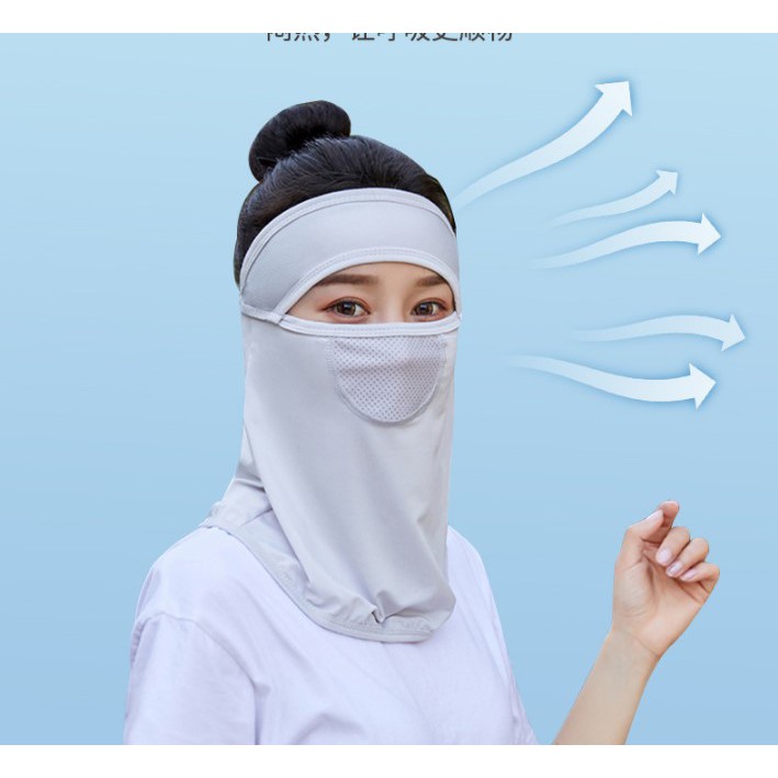 Khăn Mũ Chống Nắng SUNI UV CAP - Vải Lụa Lạnh Giảm Nhiệt Trời Nắng