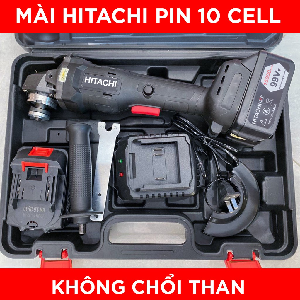 Máy mài pin HITACHI không chổi than 99v - Pin 10 CELL - Máy đánh bóng cầm tay - máy mài chuyên dụng - Máy cắt sắt