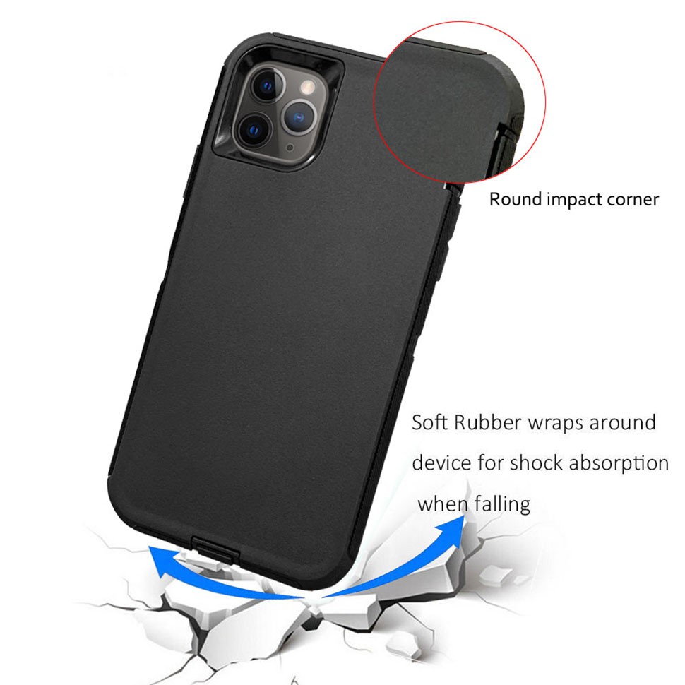 Ốp điện thoại TPU +PC chống sốc 3 trong 1 thích hợp cho Iphone X Xs Max Xr 7 8 6 6s Plus 11 Pro Max
