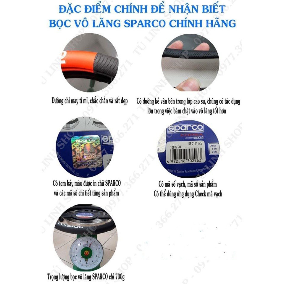 Bọc vô lăng Sparco - hàng chính hãng Italia 100%