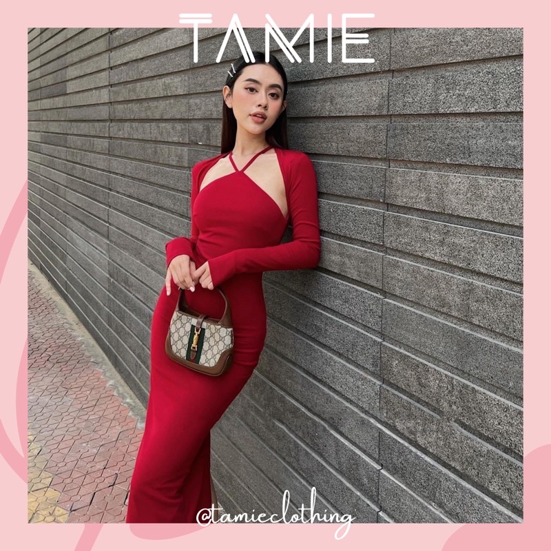 Đầm Body Cổ Yếm Kèm Croptop Tay Dài TAMIEclothing