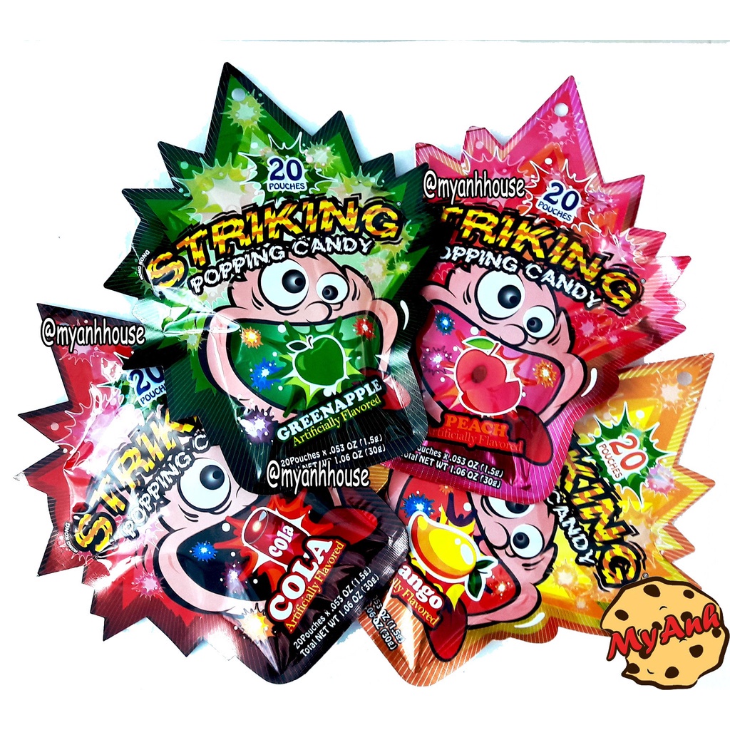 Kẹo nổ Striking Popping Candy có 20 gói nhỏ siêu ngon