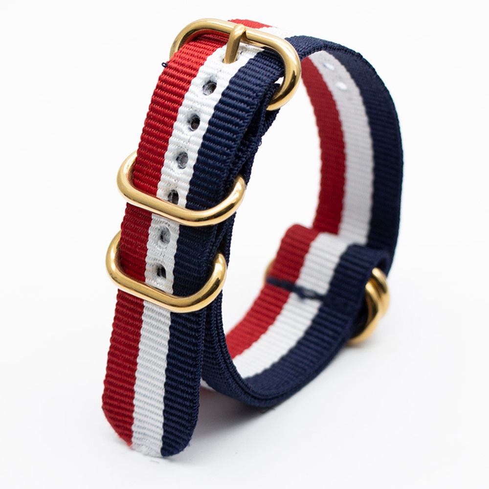 Dây Đeo Đồng Hồ Bằng Vải Nylon Có Khóa Vàng 18mm 20mm 22mm 24mm
