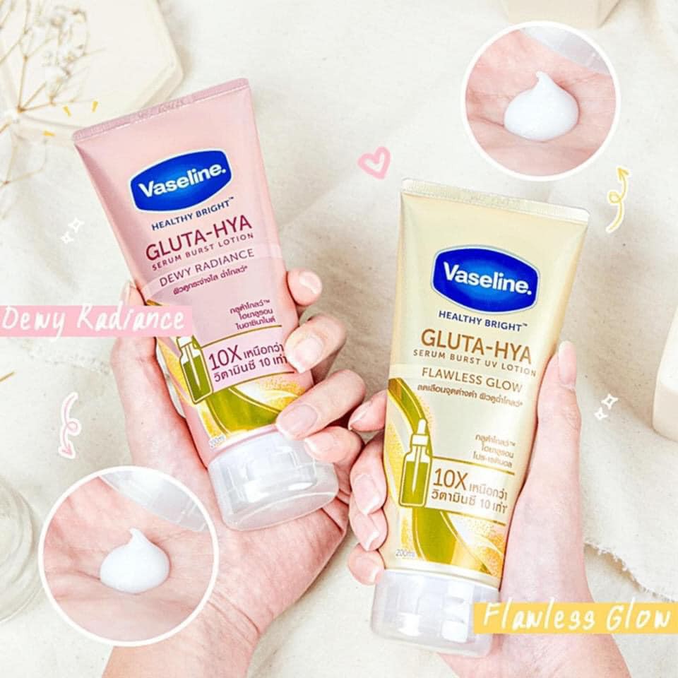 Sữa dưỡng thể Vaseline Gluta HYA Serum Burst Lotion 10X sẵn