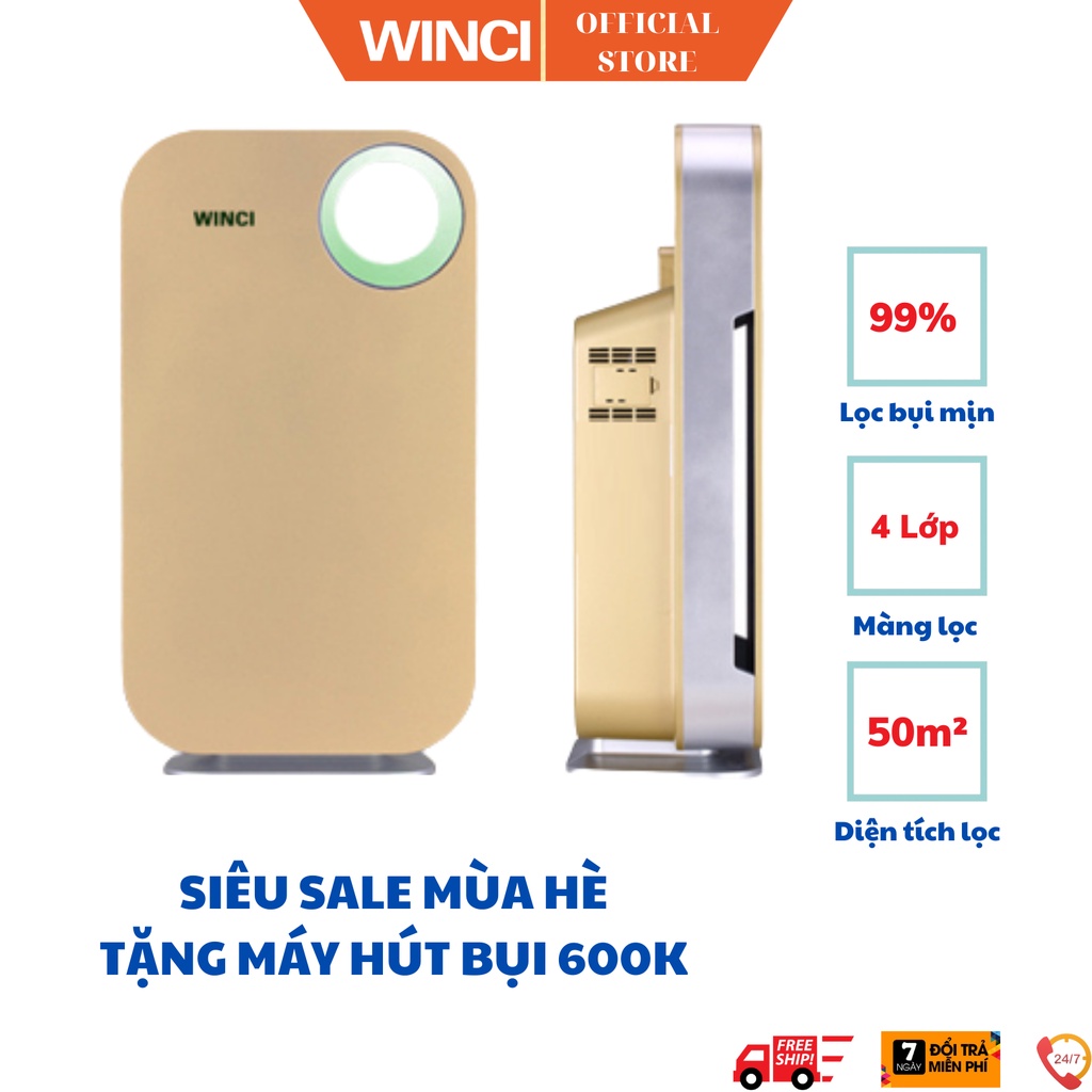 Máy lọc Không Khí WINCI, Lọc bụi mịn,khí độc hại, khử mùi. Diện tích lọc 50m², WIN-AP3001.