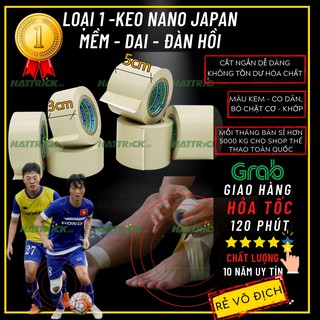 Băng keo thể thao dán cơ Japan, (MÀU KEM LOẠI 1) bảo vệ các khớp, gối, hạn chế chấn thương & hỗ trợ tập luyện phục hồi