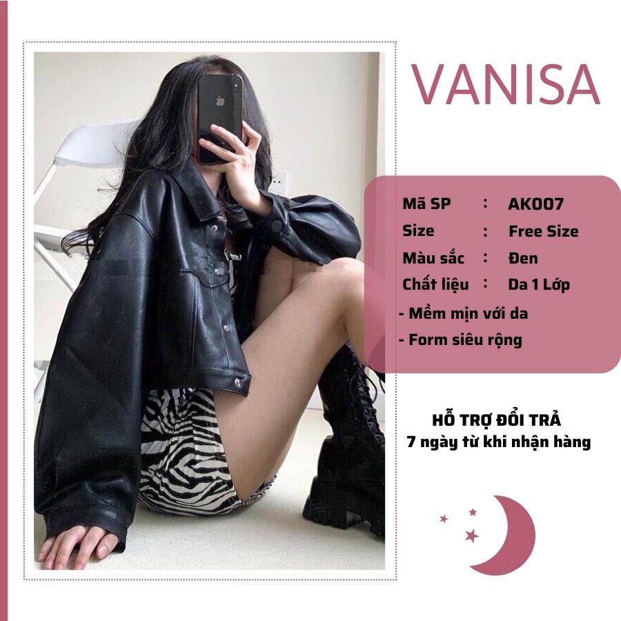 Áo khoác da nữ croptop basic phong cách cá tính trẻ trung năng động mặc đi chơi đi học đi làm VANISA AK007
