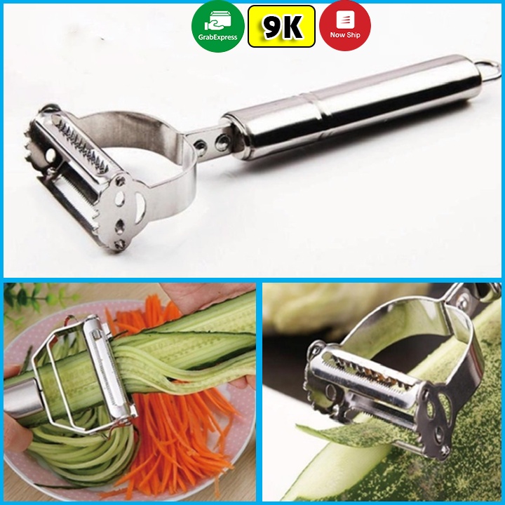 Nạo Củ Quả Inox Đa Năng 2 In 1 Chống Han Gỉ, Dụng Cụ Nạo Củ Quả Tiện Dụng