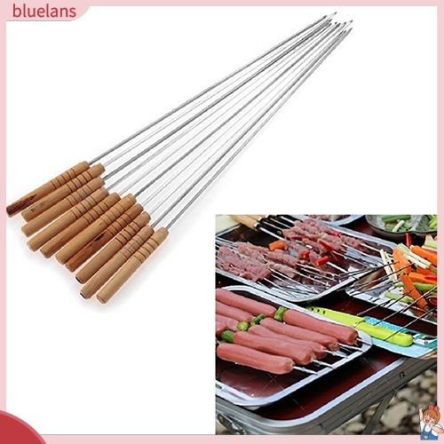 / 10 / 1 Cây Xiên Thịt Nướng Ngoài Trời Bằng Thép Không Gỉ