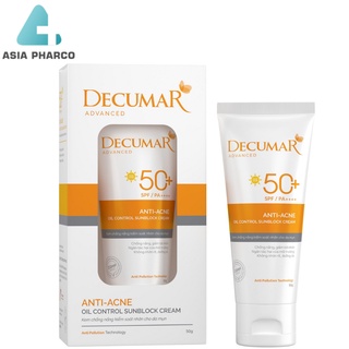 Kem Chống Nắng kiềm dầu nâng tone chuyên biệt cho da mụn Decumar Advanced Sunblock SPF50