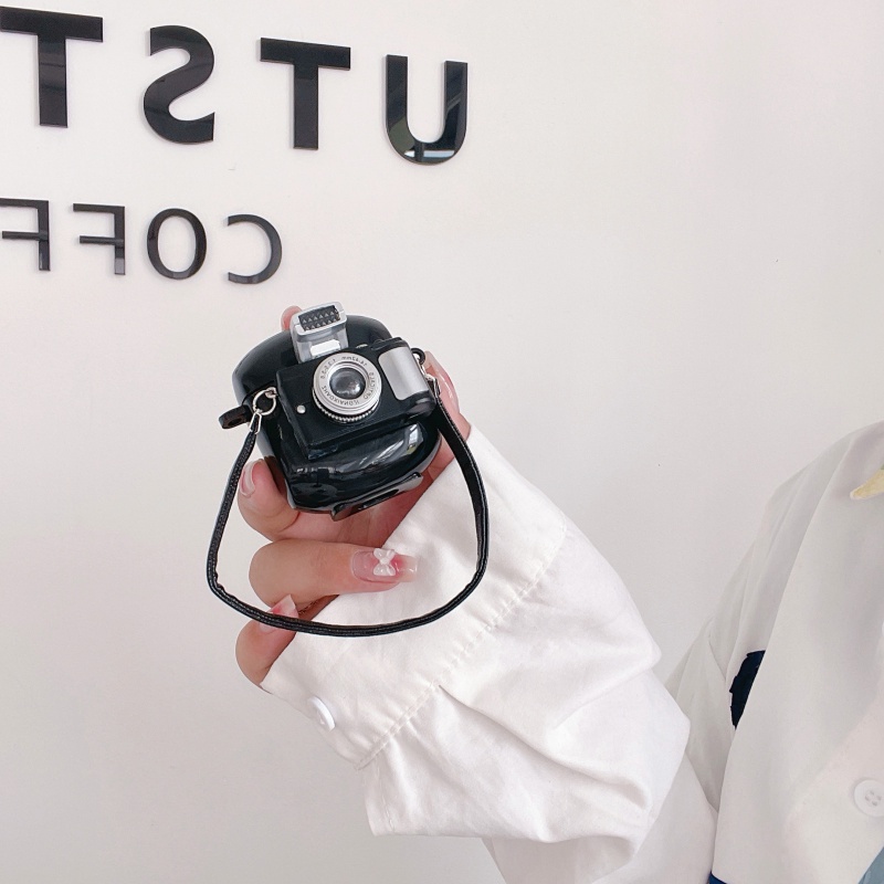 Vỏ Bọc Hộp Sạc Tai Nghe Baseus Wm01 W04 Hình Camera Phát Sáng Trong Đêm