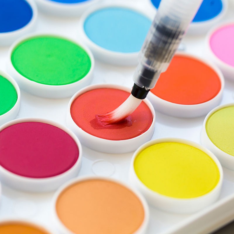 ✓◙Sư tử rắn bột màu sơn 36 bánh trẻ em công cụ vẽ bộ đồ dùng nghệ thuật