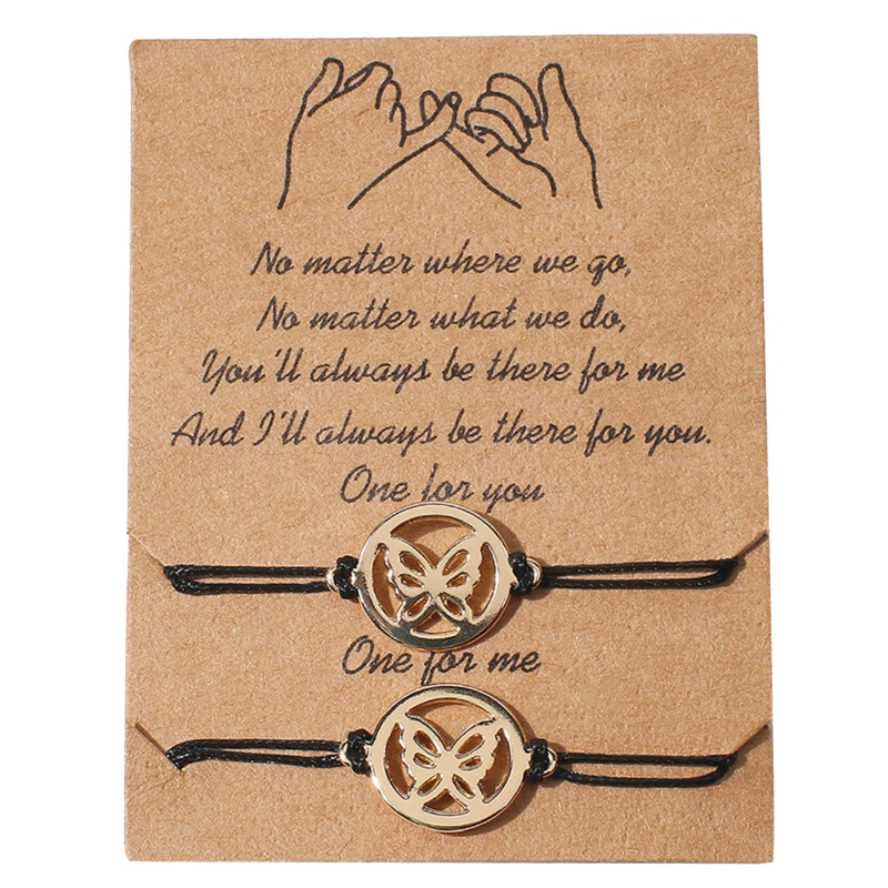 Set 2 Vòng Tay Dây Xích Gắn Hình Bướm / Ngôi Sao / Trái Tim Có Thể Điều Chỉnh Cho Cặp Đôi Bạn Thân