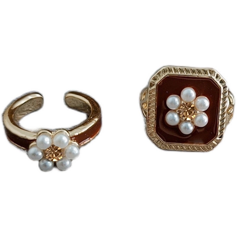 Nhẫn Hình Hoa Đính Ngọc Trai Sang Trọng Thời Trang Dành Cho Nữ