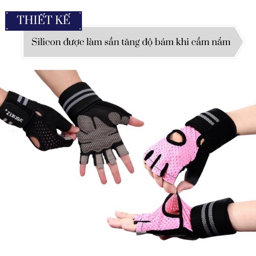 Găng Tay Nam, Nữ Tập Gym Chính Hãng Aolikes Có Cuốn Hở Bàn AL113B