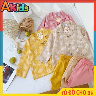 Bộ Ngủ Pijama Mặc Hè Chất Đũi Cho Bé Trai và Bé Gái