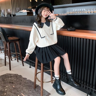 Áo len dài tay + váy ngắn Set Đồ Thể Thao 2 Món Thời Trang Xuân Thu Cho Bé Gái 5-6 tuổi 6-7 tuổi 7-8 tuổi 8-9 tuổi 9-10 tuổi 10-11 tuổi 11-12 tuổi 12-13 tuổi 13-14 tuổi 14-15 tuổi 15-16 tuổi