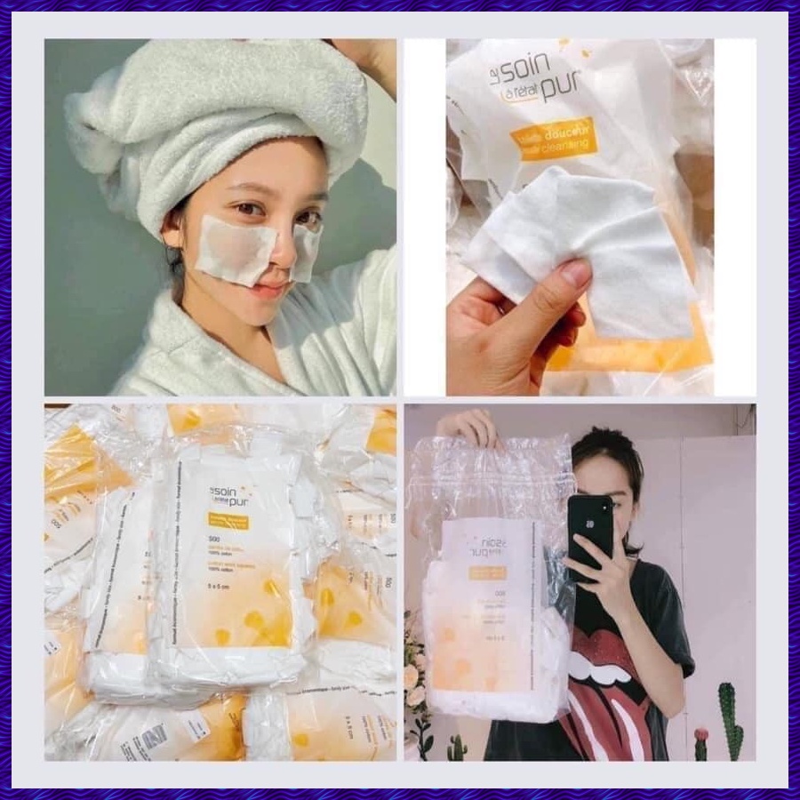 Bông Tẩy Trang Pháp Tetra Le Soin Laretat 600 Miếng - Siêu Dai, Siêu Sạch Siêu Tiết Kiệm