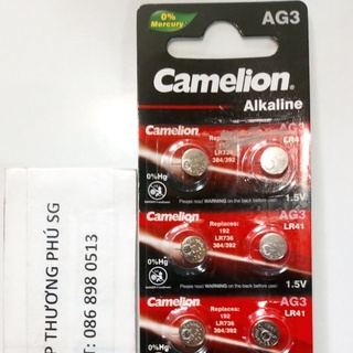 Pin Camelion:  AG3 LR41, G3, LR41, 192, GP92A, 392, SR41W, L736F / (Vĩ 10 Viên)