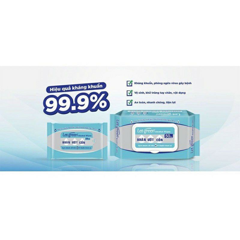 Khăn cồn letgreen gói 50 cái