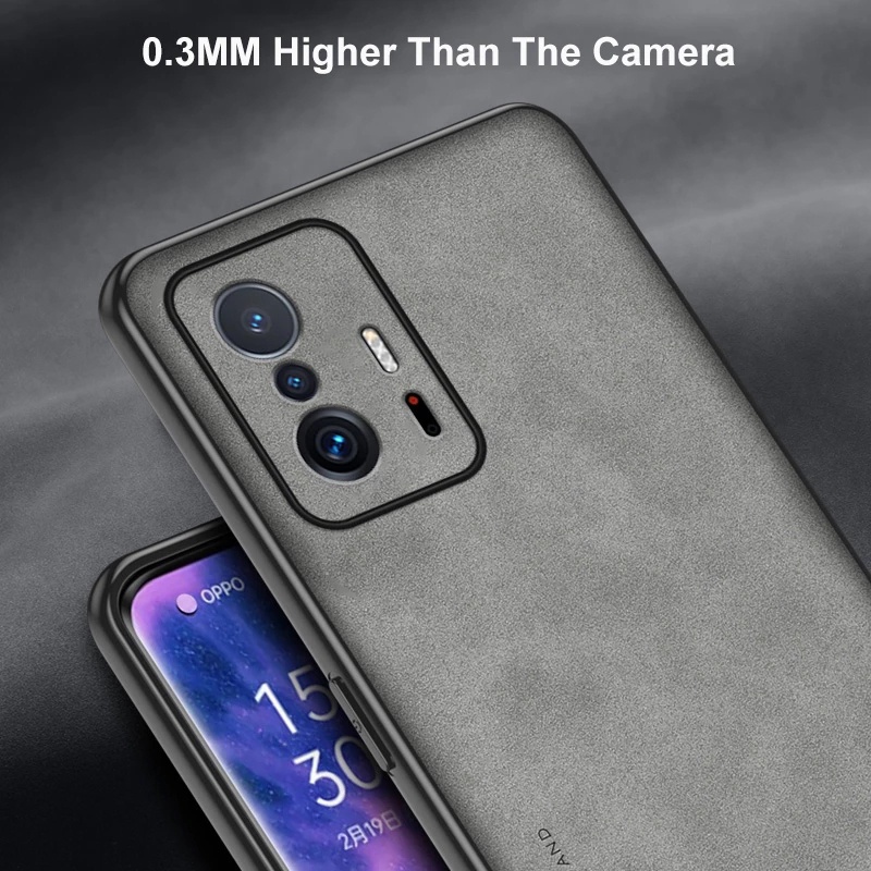 Ốp Điện Thoại Da Cừu Phối Silicon Mềm Chống Sốc Sang Trọng Cho Xiaomi 11T 11T Pro