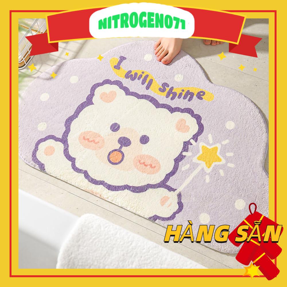 Nitrogen071 Nitrogen071 Thảm phòng tắm dễ thương Tối giản Hấp thụ nước Bồn chống trượt Phòng nhanh khô trải sàn cho gia đình