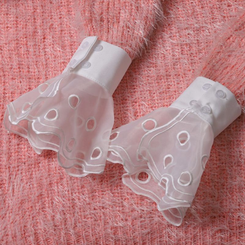 Ống Tay Áo Giả Nhiều Lớp Xếp Ly Thời Trang Có Thể Tháo Rời Cho Nữ