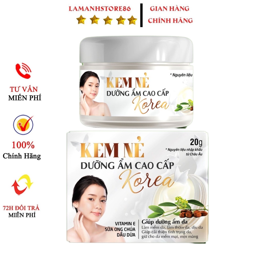 KEM NẺ DƯỠNG ẨN CAO CẤP KOREA, NẺ CHÀM HŨ 20g