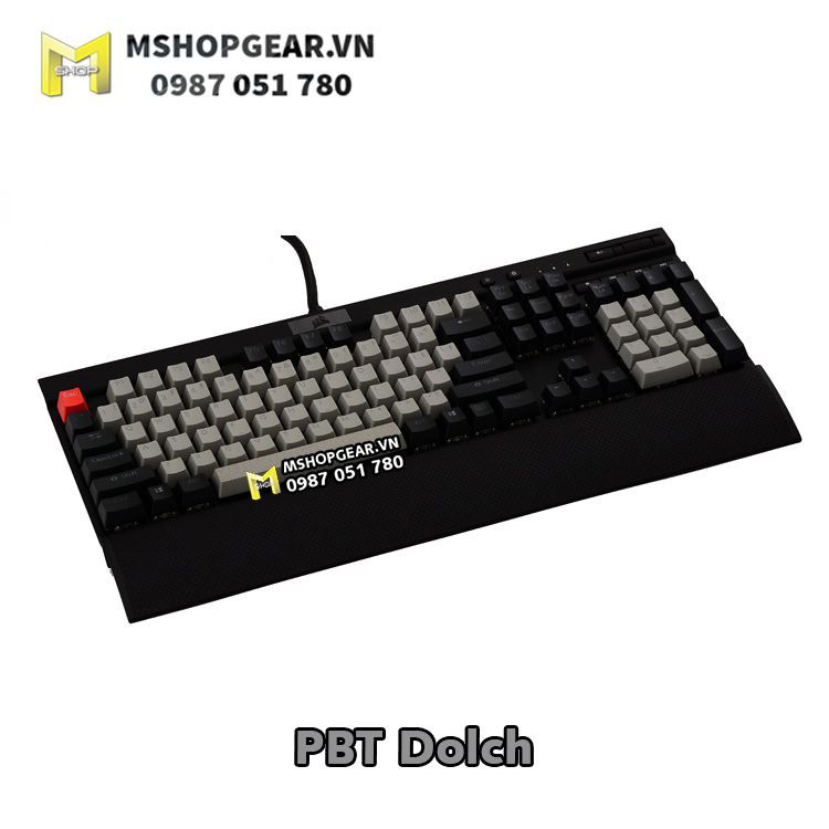 Keycap cho bàn phím cơ Corsair màu Dolch xám đen pbt doubleshot xuyên led oem profile 109 keys