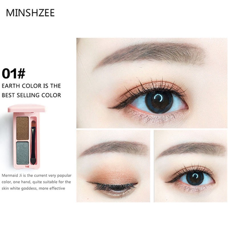 (Hàng Mới Về) Bảng Phấn Mắt Minshzee 2 Màu Lì Và Ánh Ngọc Trai 01 | BigBuy360 - bigbuy360.vn