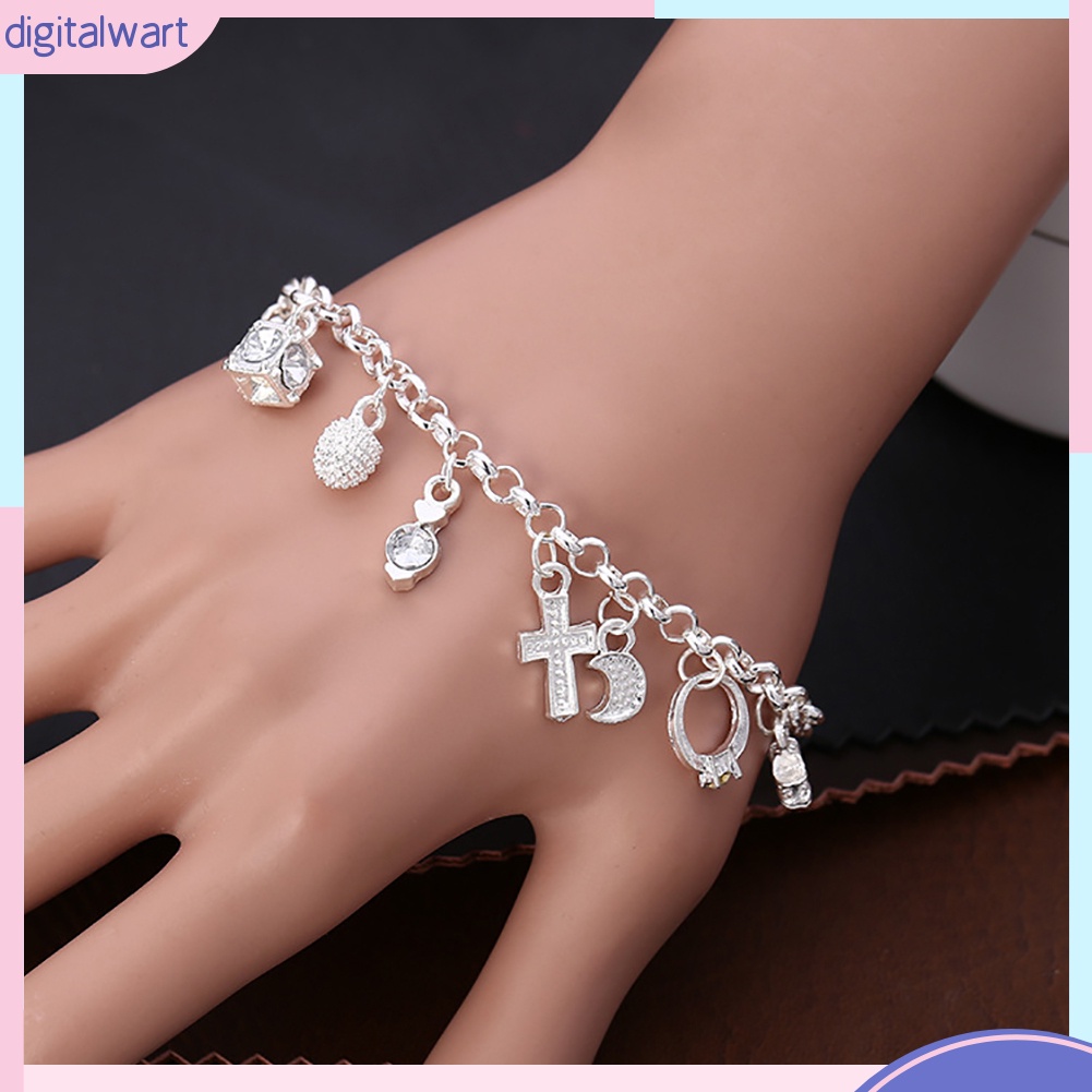 Vòng Đeo Tay Mạ Bạc Kiểu Dáng Đơn Giản Thanh Lịch Dành Cho Nữ