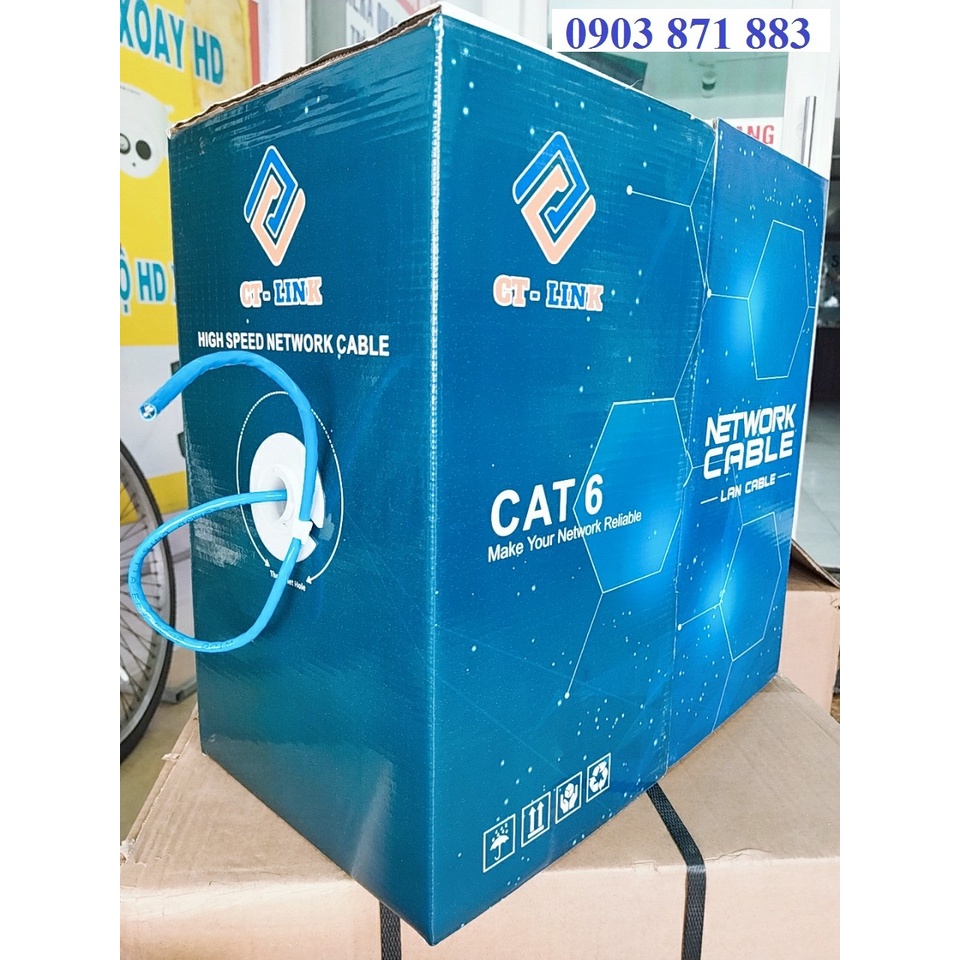 Thùng / Cuộn dây mạng cat6 CT-LINK cuộn 8 lõi 305m - Cuộn dây mạng cat6E CT-LINK cuộn 8 lõi 305m
