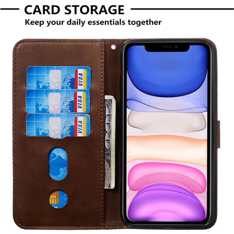 Bao Da Điện Thoại Nắp Gập Có Ngăn Đựng Thẻ Cho Iphone11 Pro Xs Max Xr I8 I7 Se2020 I6S Plus