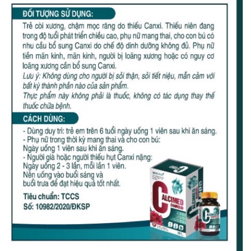 Calcimed Diamond  - Canxi thực vật từ Tảo biển hỗ trợ phát triển chiều cao, chắc khỏe xương