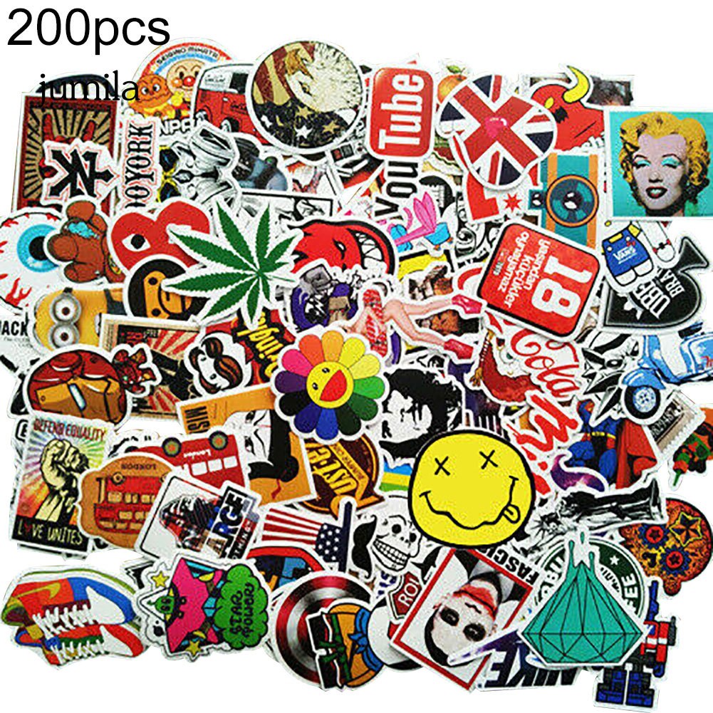 Bộ 25/ 50/ 100/ 200 miếng dán trang trí họa tiết graffiti đa năng tiện dụng