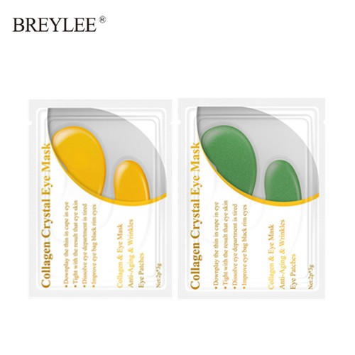 Bộ 2 Cặp Mặt Nạ Mắt BREYLEE Chống Lão Hóa/ Nếp Nhăn Màu Xanh Lá/ Vàng 24k | BigBuy360 - bigbuy360.vn