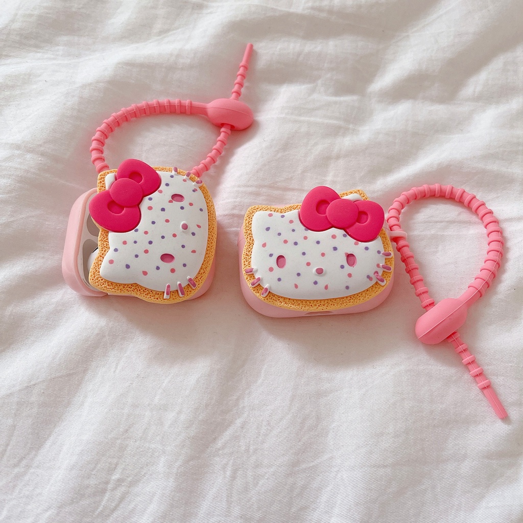 Vỏ Bảo Vệ Hộp Sạc Tai Nghe Airpod 1 2 3 pro Bằng tpu Mềm Hình Hello Kitty Chấm Bi Nền Hồng Dễ Thương Mới