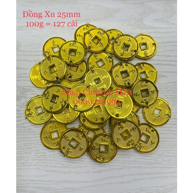 100G Đồng Xu Nhựa Xi Mạ Trang Trí Cây Tài Lộc Giá Sỉ