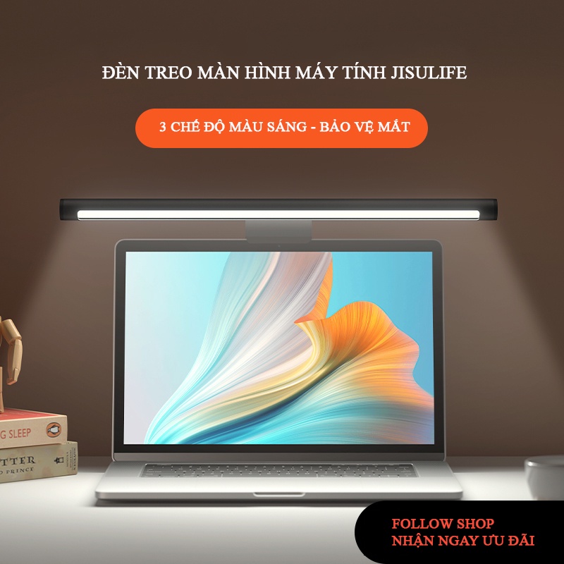Đèn treo màn hình máy tính, laptop JISULIFE - Đèn bảo vệ mắt 3 chế độ màu sáng phù hợp cho làm việc, học tập đọc sách