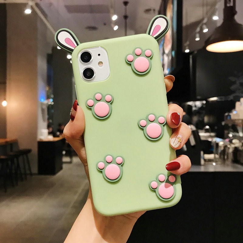 Ốp lưng Huawei Y9 Y7 Y6 P30 Nova 2i 3i 5T 7i Pro Prime Lite 2018 2019 Cute Rabbit Ears and Bear Soles Soft TPU Case