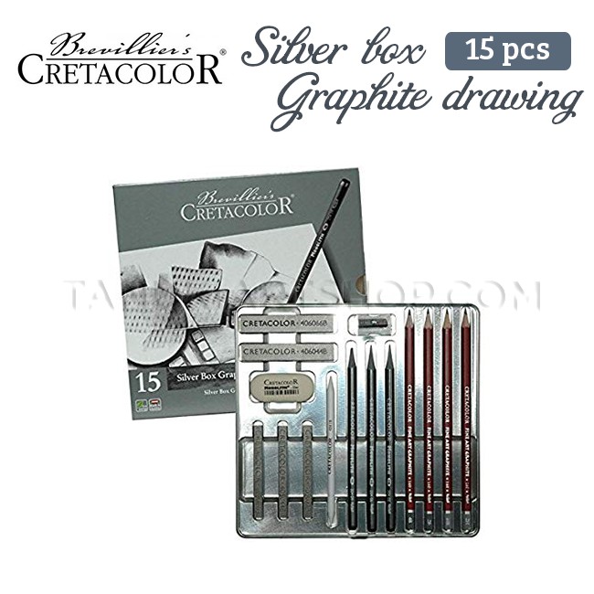 Set chì Brevillier's cretacolor 15 silver box drawing