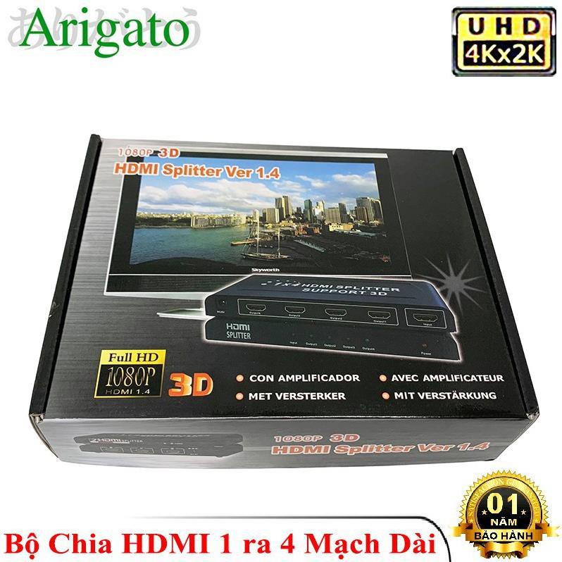 Bộ chia HDMI 1/4 dài chất lượng hình ảnh 4k ARIGATO Đảm Bảo Chất Lượng.BCHD1