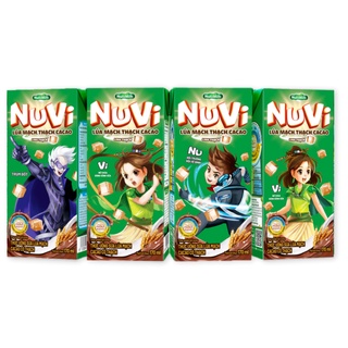 Combo 4 hộp NuVi Thức Uống Sữa Lúa Mạch Cacao Có Thạch CB4.NLT170AZ 170ml - Thương Hiệu NUTIFOOD - CIRINO