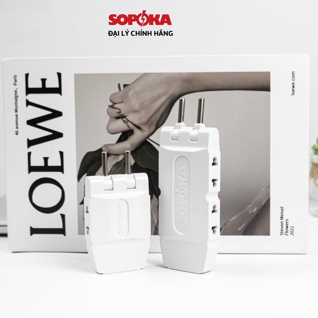 Ổ cắm chia điện đa năng thông minh 3 cửa, 5 cửa Sopoka Q3A Q5A chịu tải 2200W nhỏ gọn, xoay gập dễ dàng