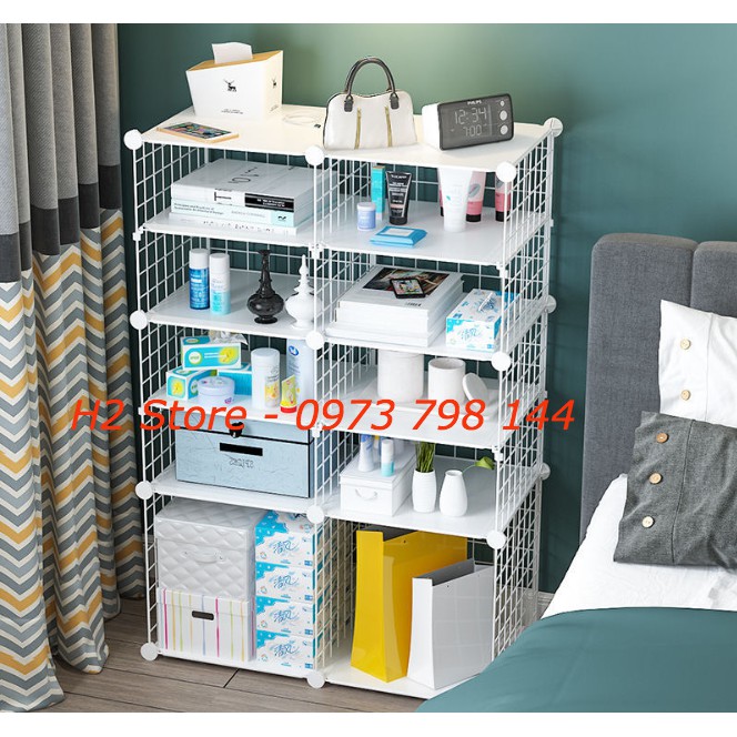 [RẺ NHẤT SHOPEE] TỦ LƯỚI KẾT HỢP NHỰA 2 Ô TO + 8 Ô NHỎ ĐA NĂNG