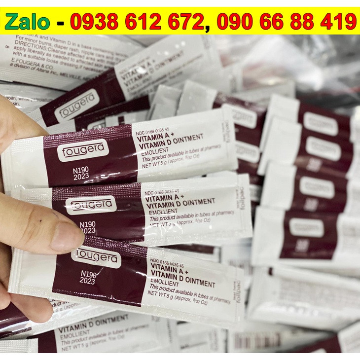 Bộ 100 gói Dưỡng Môi Mày vitamin AD Fougera sau phun xăm thẩm mỹ